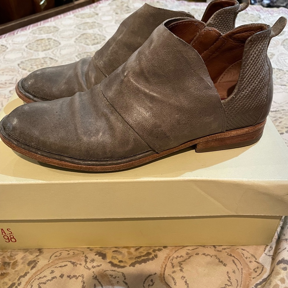 Ladies Leather Side Zip A.S. 98 Ankle Boots, Gray, size 40 - Picture 3 of 7